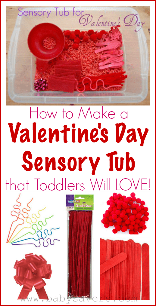 valentine's day sensory tub