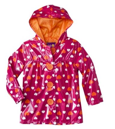 Girls Rain Jacket Size 14-16 Pink Platinum Water Resistant With