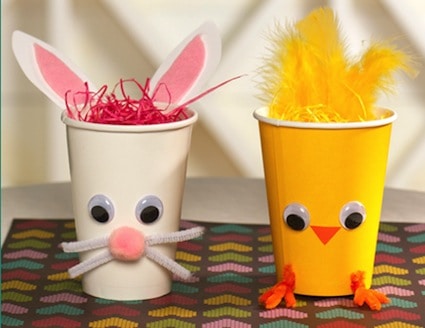 easter crafts for preschoolers bunny chick cups