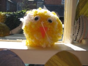 easter crafts for preschoolers chick pompoms