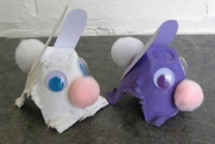 easter crafts for preschoolers egg carton bunnies