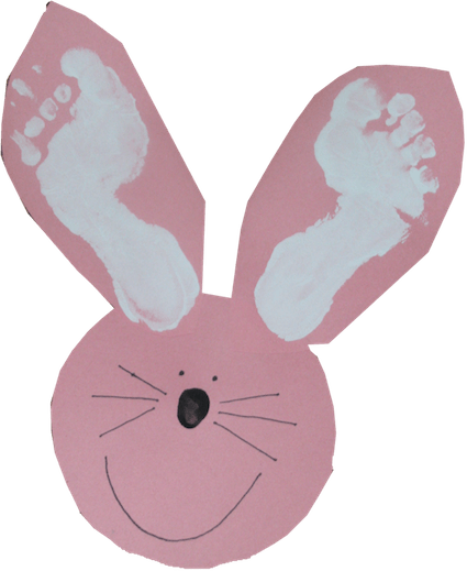 easter crafts for preschoolers footprint bunny ears