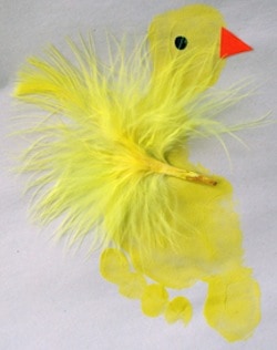 easter crafts for preschoolers footprint chick