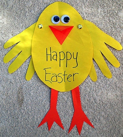 easter crafts for preschoolers handprint chick