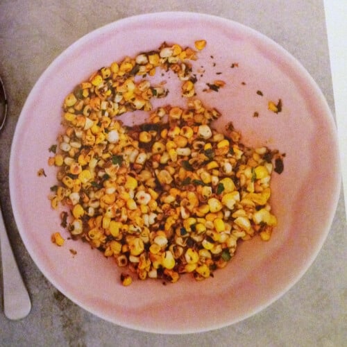 sauteed corn with chimichurri