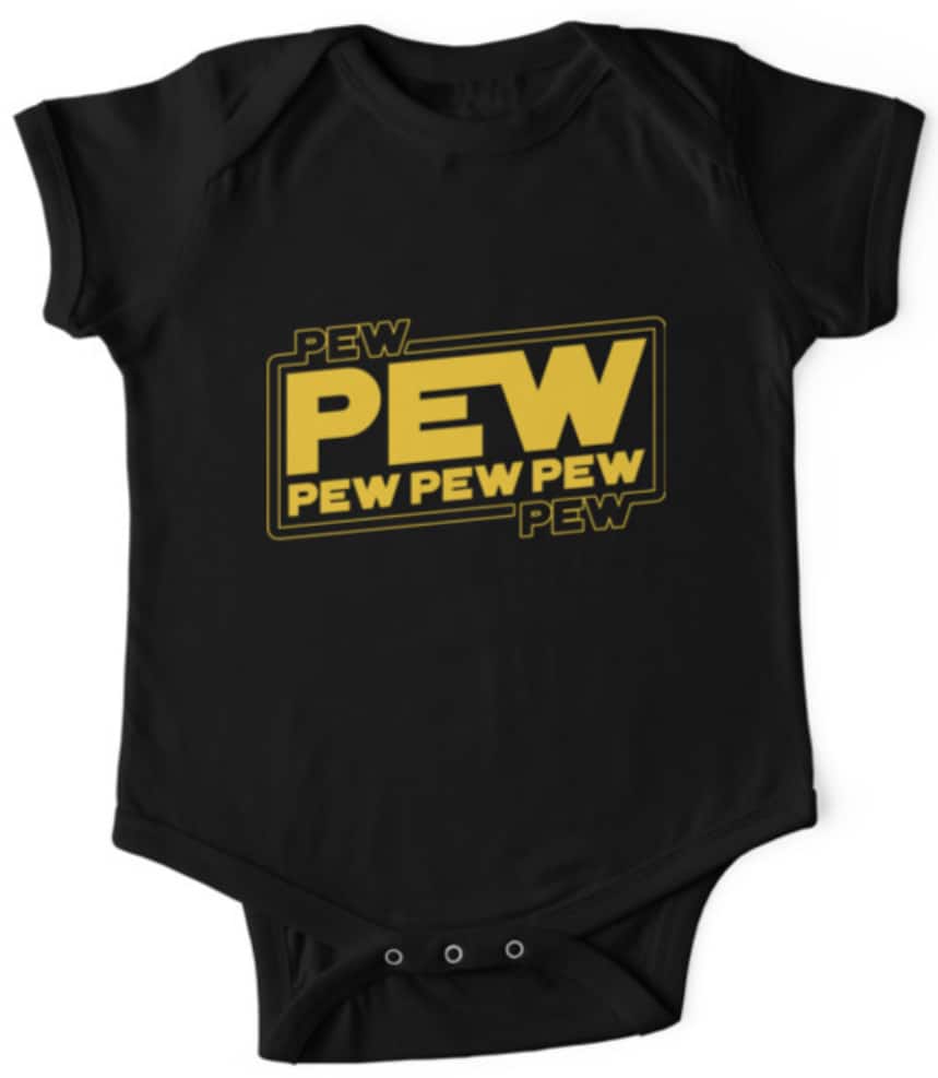 Star Wars onesie Pew Pew Pew black logo