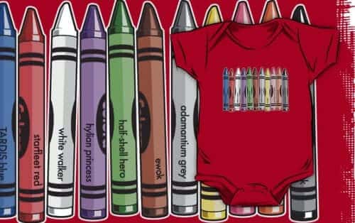 science fiction crayon colors onesie