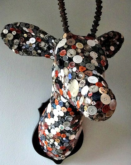 button crafts for kids: antelope head