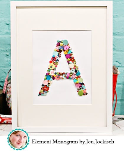 button crafts for kids: monogram art