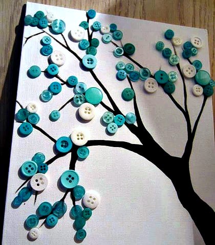 button crafts for kids: wire tree