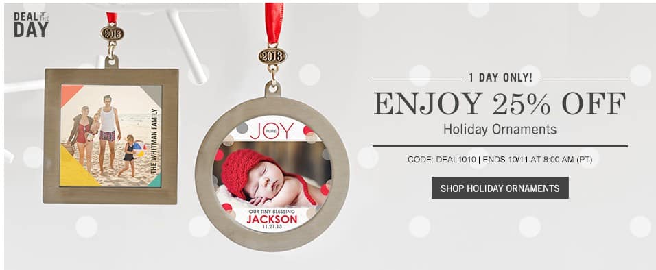 tiny prints promo code save 25 off custom ornaments one day only