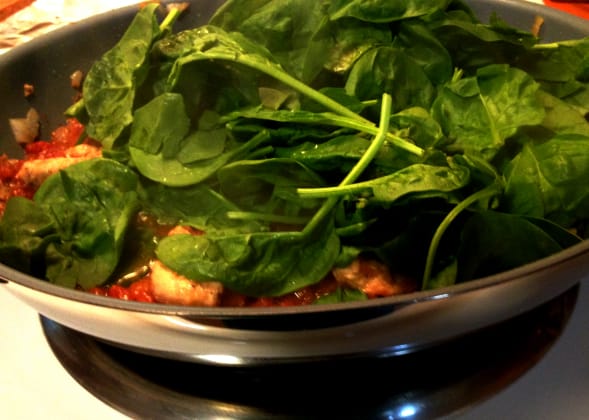 chicken recipe canned tomatoes spinach