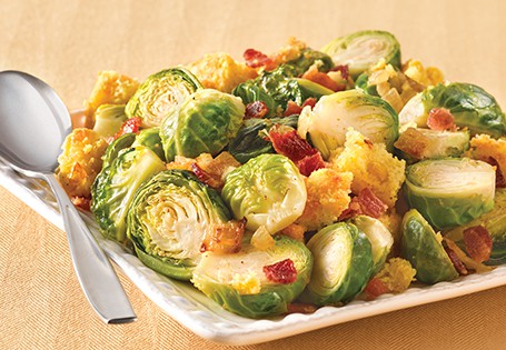 brussel sprouts cornbread stuffing with bacon