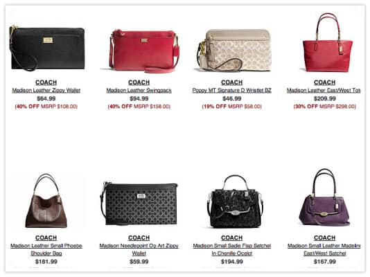 coach bags deals