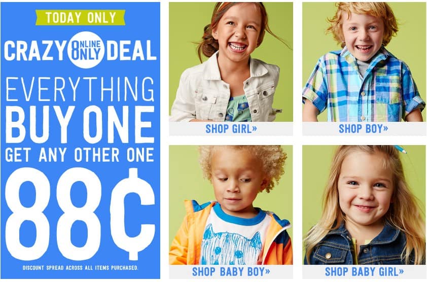 Crazy8 One Day Sale: Buy One Get One for just $0.88!