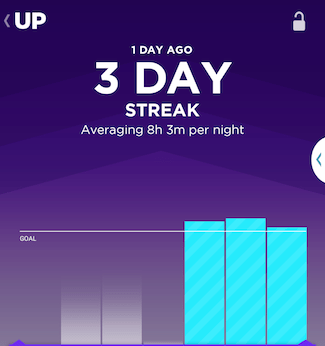 jawbone up sleep tracking review goals