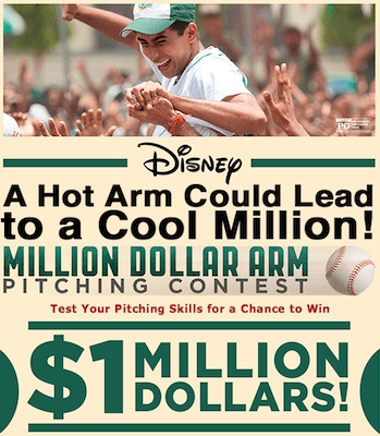 disney million dollar arm pitching contest