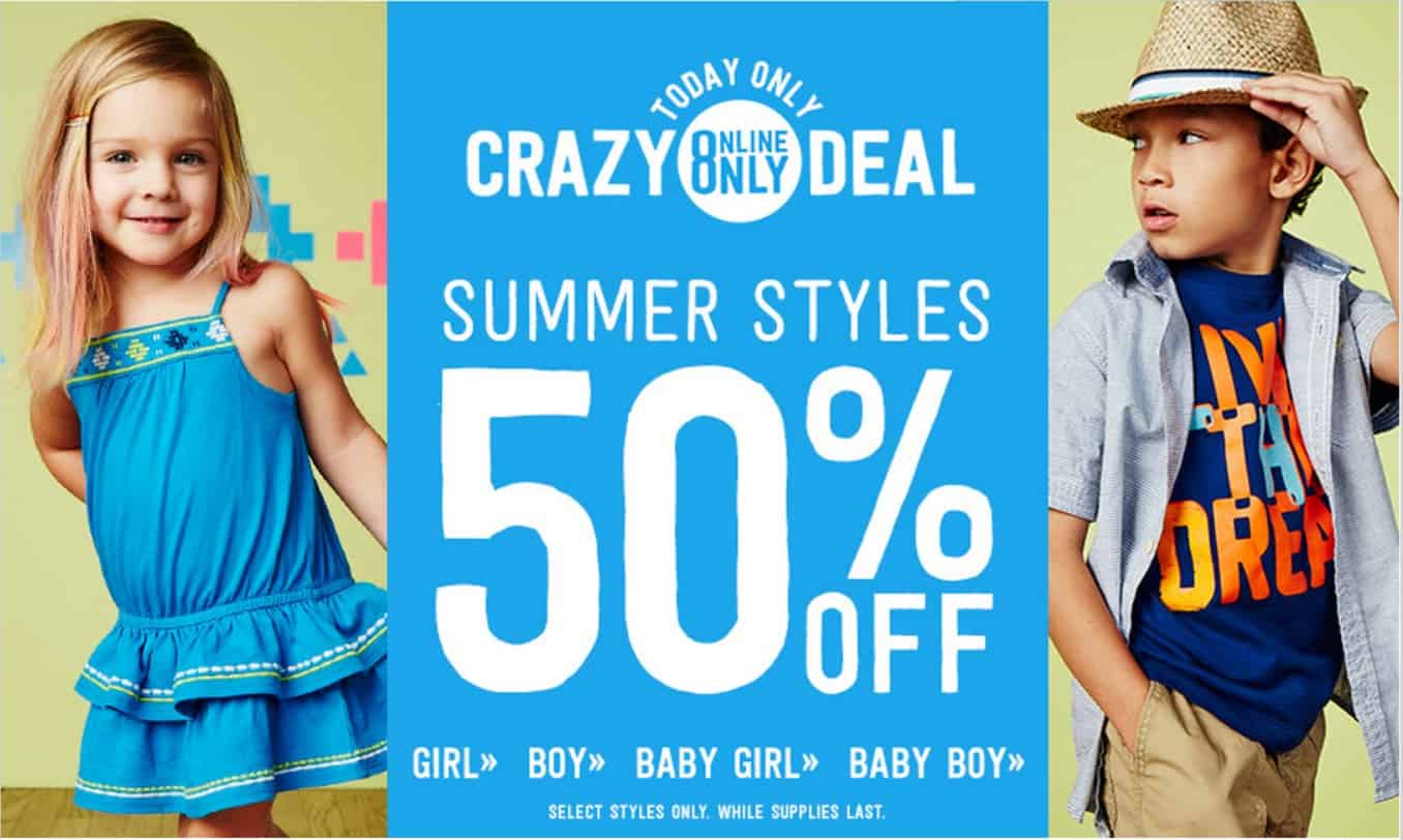 Crazy8 One Day Sale: 50% off Summer Styles!