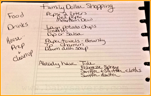 family dollar shopping list
