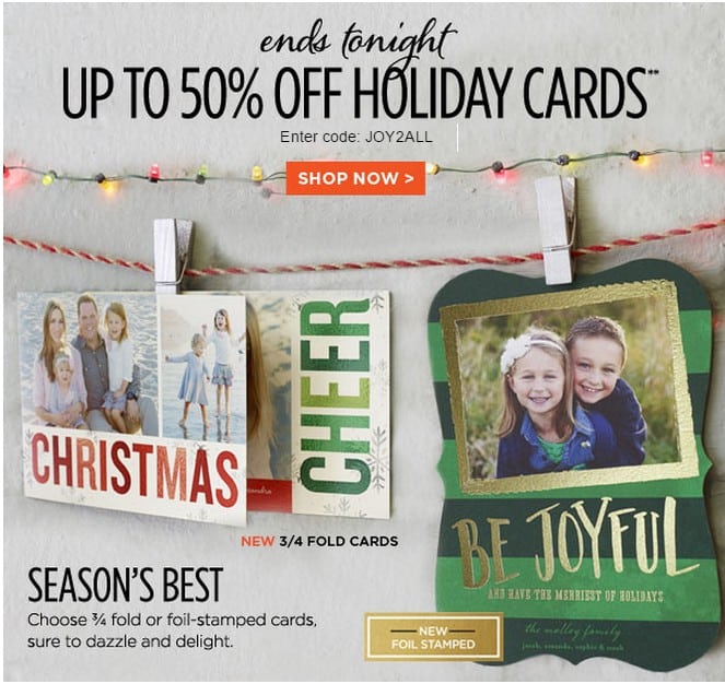 Shutterfly Promo Code Up to 50 off Holiday Cards