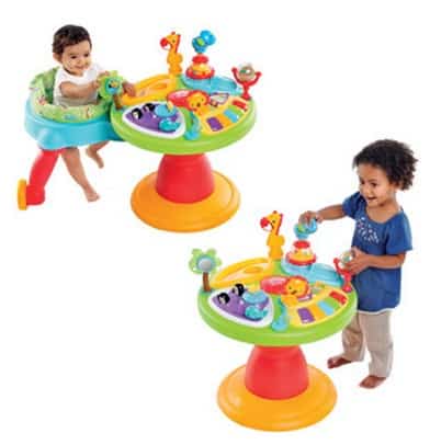 bright starts zippity zoo 3 in 1 around we go activity table seat baby walker