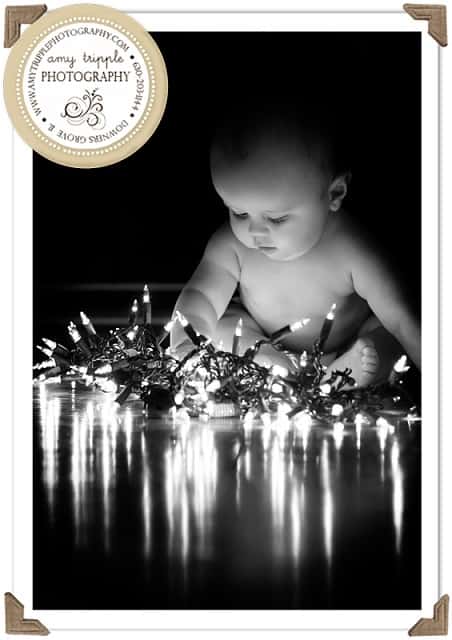 baby christmas card ideas with lights