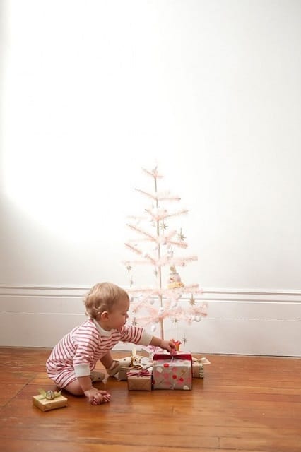 baby picture charlie brown christmas tree