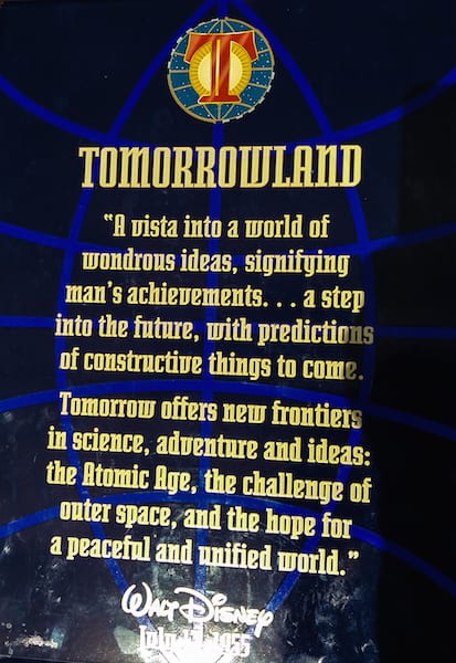 walt disney's tomorrowland dedication speech