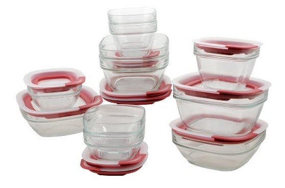 Rubbermaid Easy Find Lids Container, Glass, 5.5 Cups