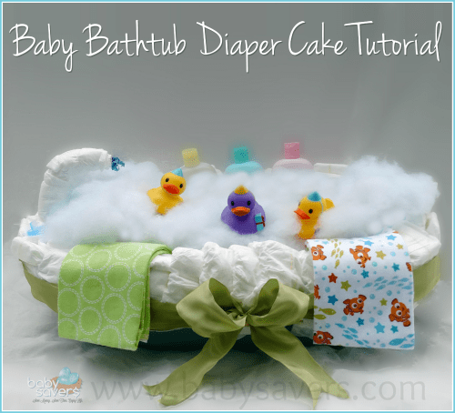 baby bathtub diaper cake