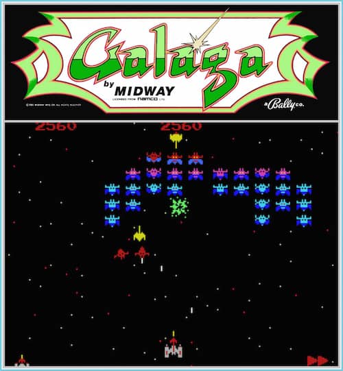 galaga original arcade screen