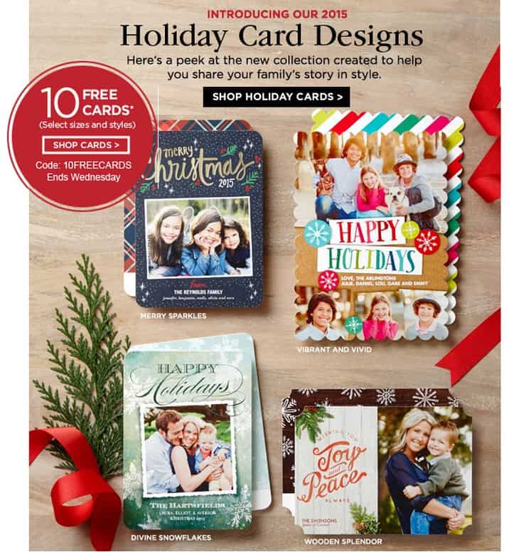Shutterfly Promo Code 10 FREE Holiday Cards 
