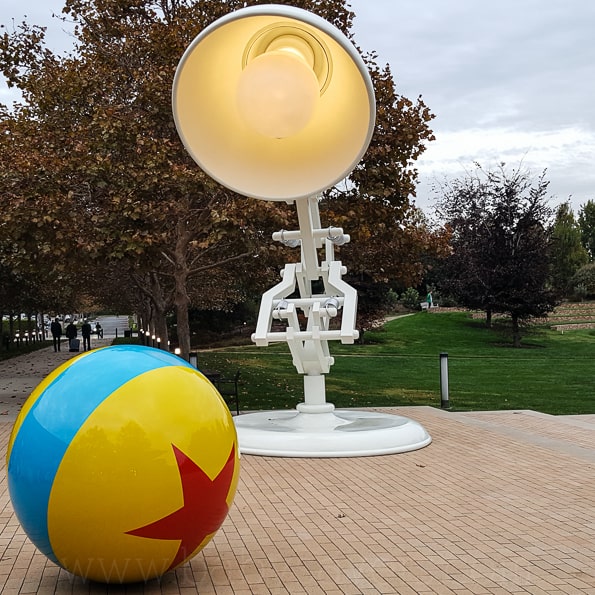 Pixar Animation Studios light and ball statues