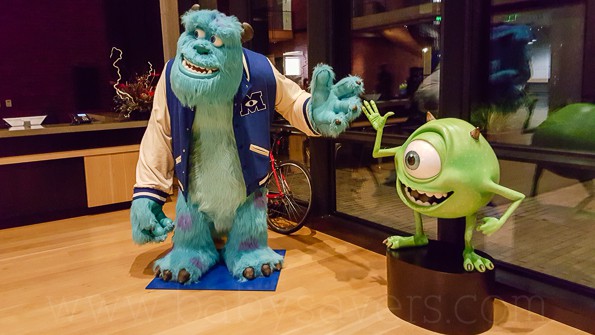 Pixar Animation Studios Monsters Inc University statues