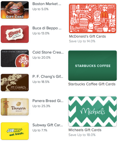 best discount gift cards