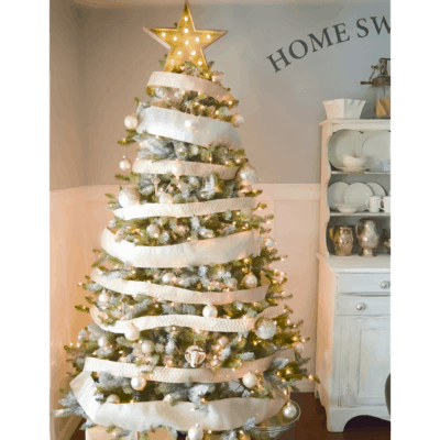 gold and white christmas tree