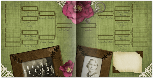 family tree made with photo book