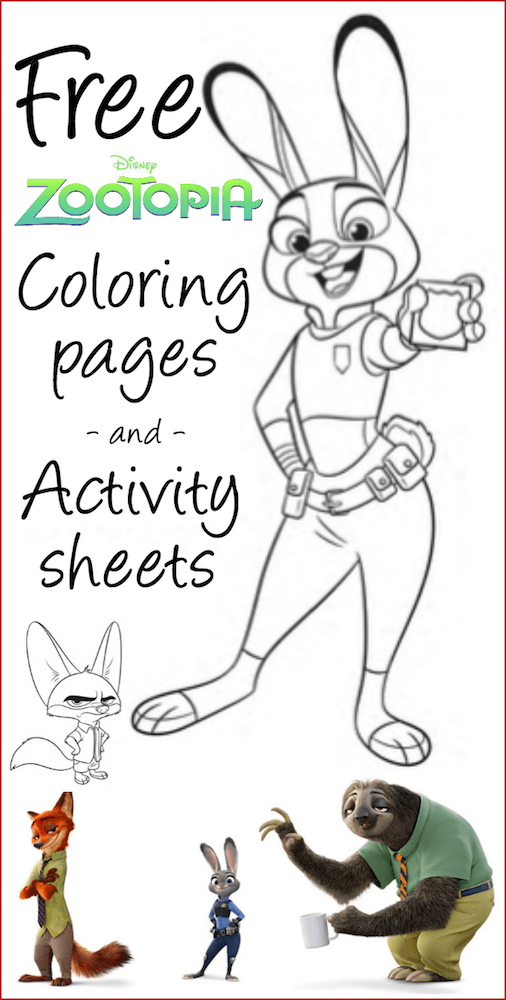 Free zootopia printable coloring sheets