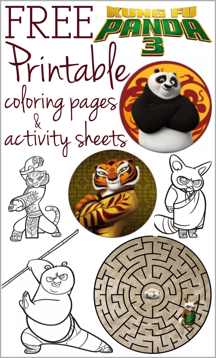 kung fu panda printable coloring pages activity sheets
