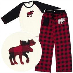 Moose Plaid Pajamas for Women