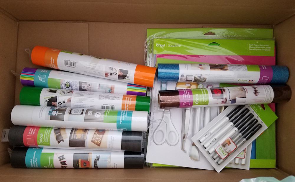 box of supplies made by Cricut