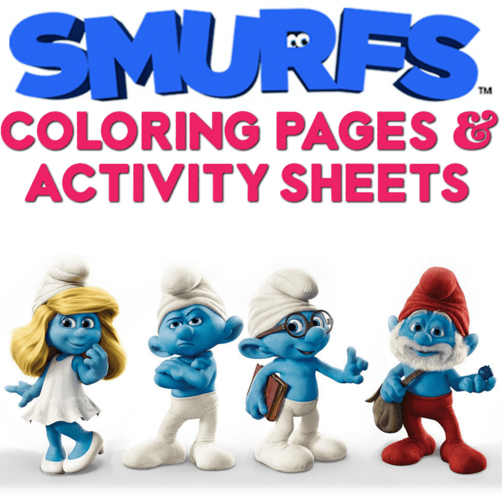 smurfs coloring pages and activity sheets