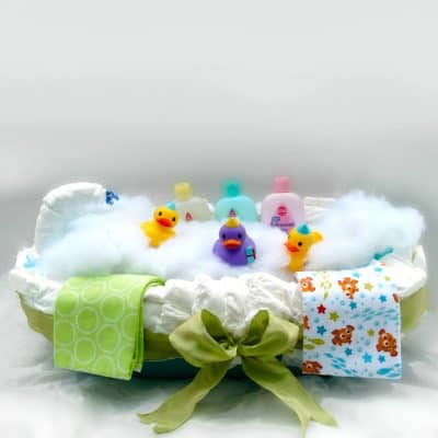 bathtub baby shower gift diaper cake