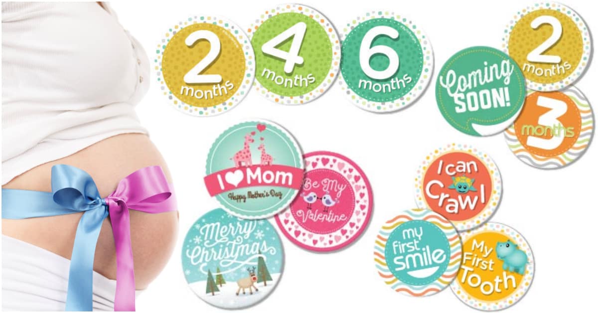 free baby milestone stickers and belly badges for pictures potty training stickers