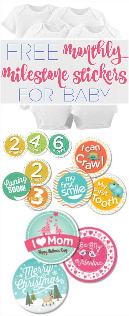 Baby Monthly Milestone Stickers for GirlsSet of 50Free Golden MarkerCut 