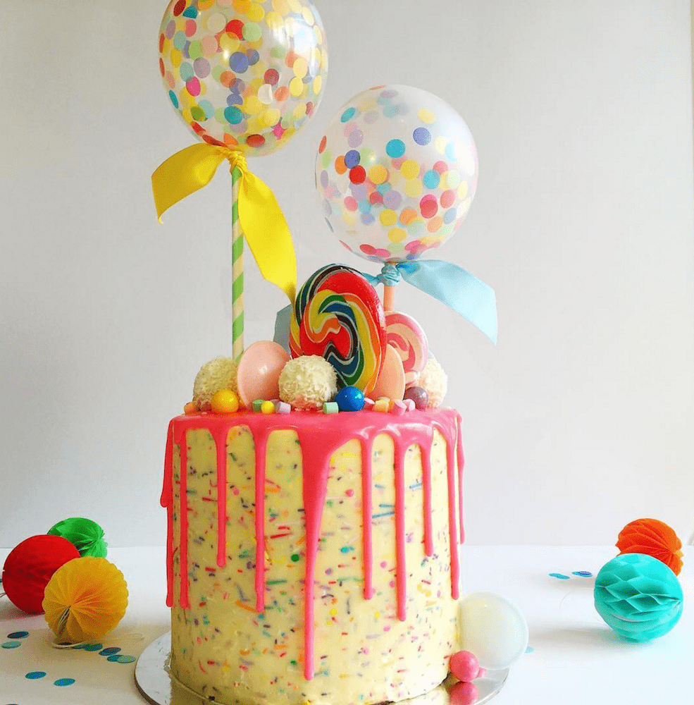 how to make a drip cake with balloons