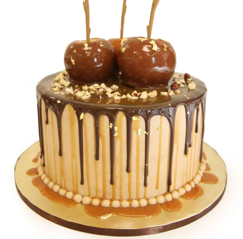 how to make a caramel apple drip cake