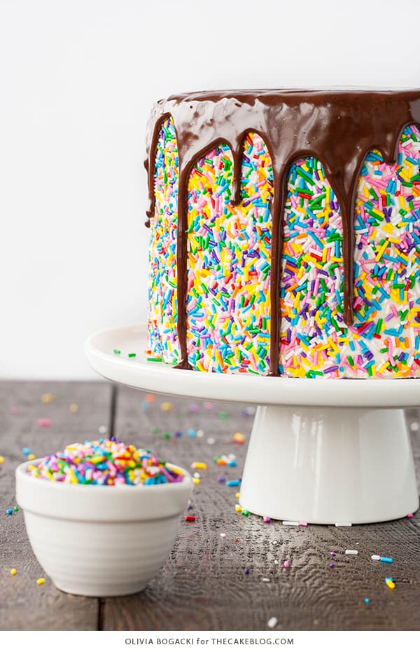 how to make a drip cake with sprinkles