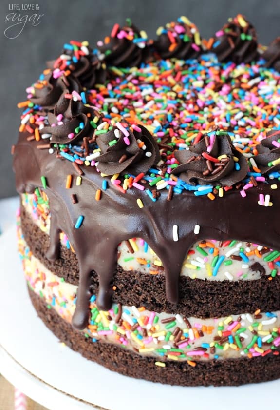 how to make a drip cake with funfetti sprinkles