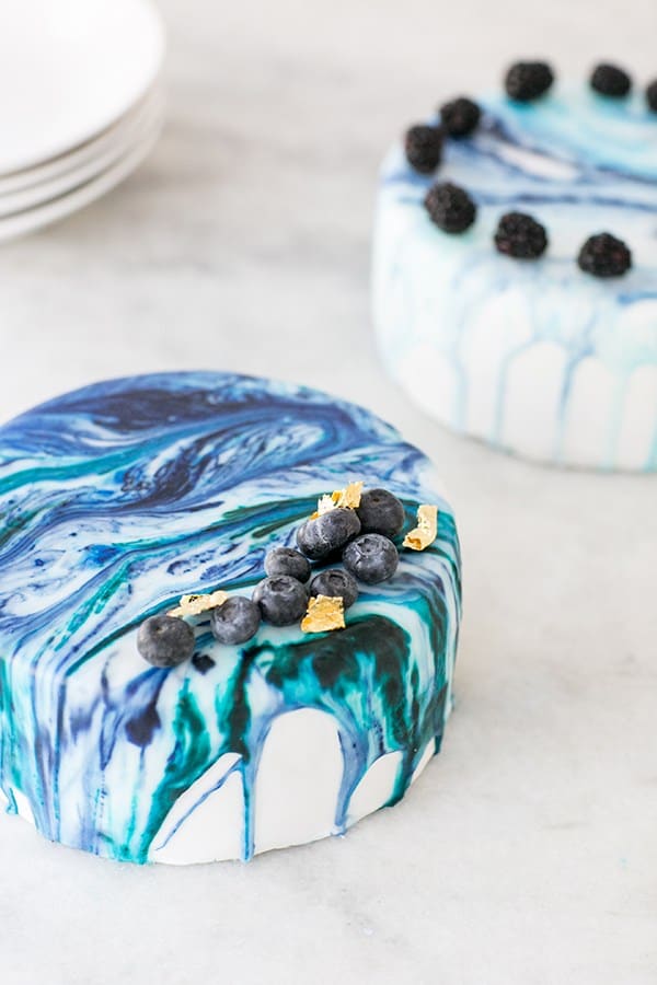 how to make a marble drip cake